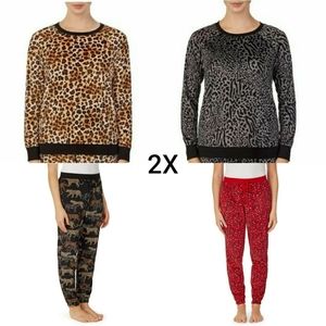 2X Womans Plus Soft Velour Sweatshirts & Joggers x4 Items Bundle